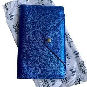 NEW PORTLAND LEATHER GOODS Leather Snap Journal Large Comet Blue